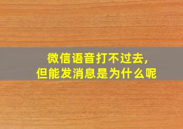 微信语音打不过去,但能发消息是为什么呢