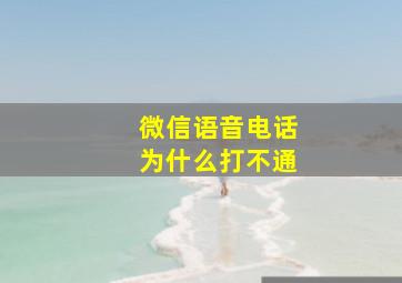 微信语音电话为什么打不通