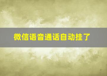 微信语音通话自动挂了