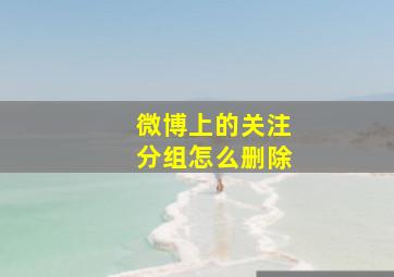 微博上的关注分组怎么删除