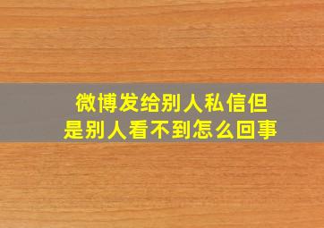 微博发给别人私信但是别人看不到怎么回事