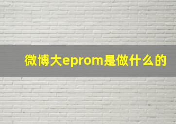 微博大eprom是做什么的