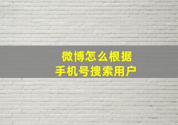 微博怎么根据手机号搜索用户