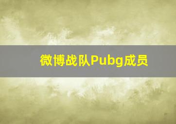 微博战队Pubg成员