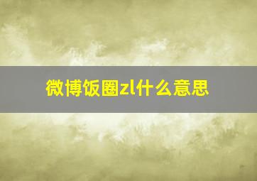 微博饭圈zl什么意思