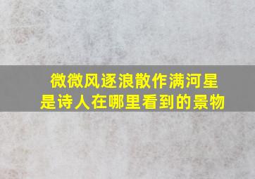 微微风逐浪散作满河星是诗人在哪里看到的景物