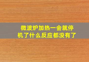 微波炉加热一会就停机了什么反应都没有了