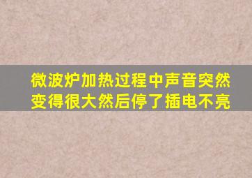 微波炉加热过程中声音突然变得很大然后停了插电不亮