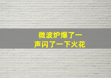 微波炉爆了一声闪了一下火花