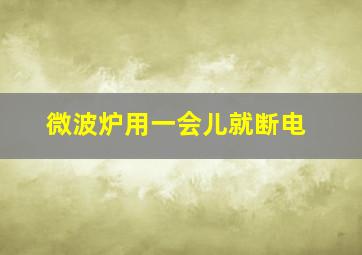 微波炉用一会儿就断电