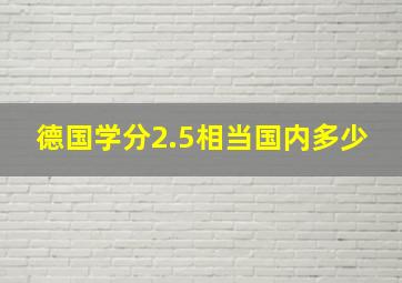 德国学分2.5相当国内多少