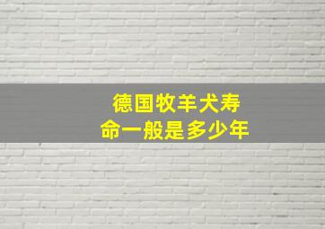 德国牧羊犬寿命一般是多少年