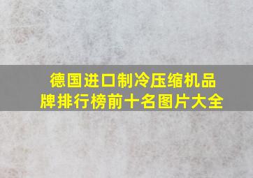 德国进口制冷压缩机品牌排行榜前十名图片大全