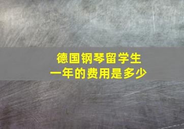 德国钢琴留学生一年的费用是多少