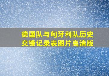 德国队与匈牙利队历史交锋记录表图片高清版