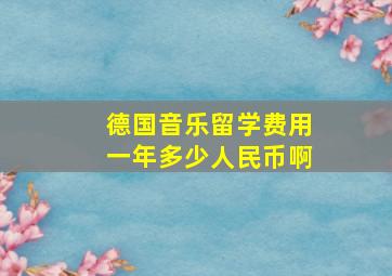 德国音乐留学费用一年多少人民币啊