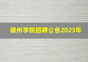 德州学院招聘公告2023年