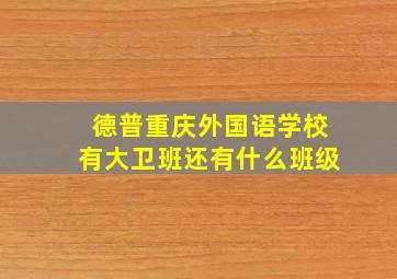 德普重庆外国语学校有大卫班还有什么班级