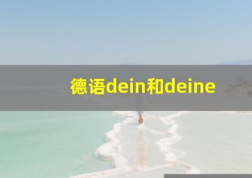 德语dein和deine