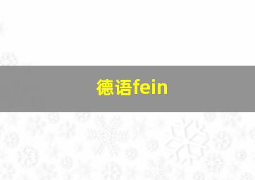 德语fein