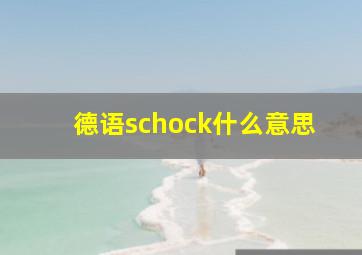 德语schock什么意思