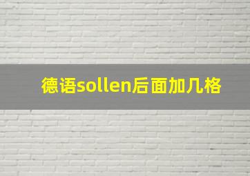 德语sollen后面加几格