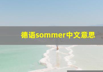 德语sommer中文意思