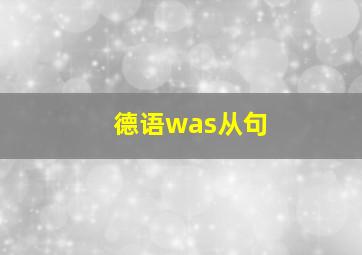 德语was从句