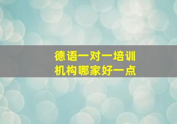 德语一对一培训机构哪家好一点