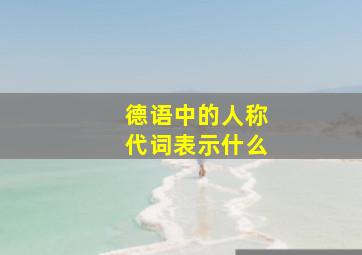 德语中的人称代词表示什么