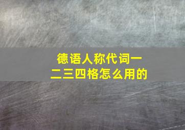 德语人称代词一二三四格怎么用的