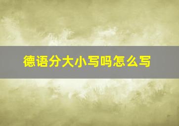 德语分大小写吗怎么写