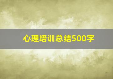 心理培训总结500字