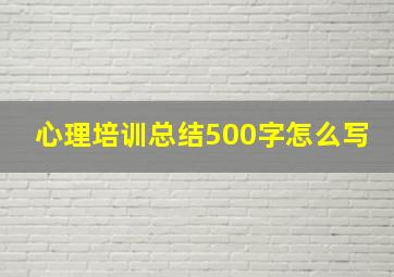 心理培训总结500字怎么写