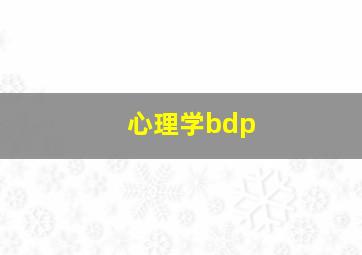 心理学bdp