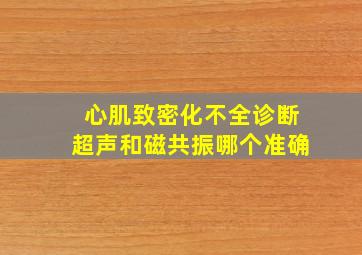 心肌致密化不全诊断超声和磁共振哪个准确