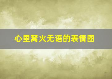 心里窝火无语的表情图