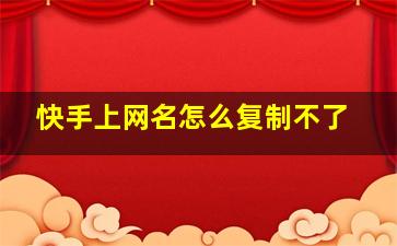 快手上网名怎么复制不了