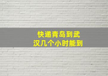 快递青岛到武汉几个小时能到