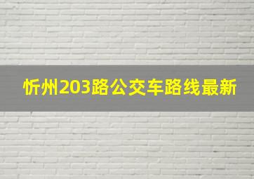 忻州203路公交车路线最新