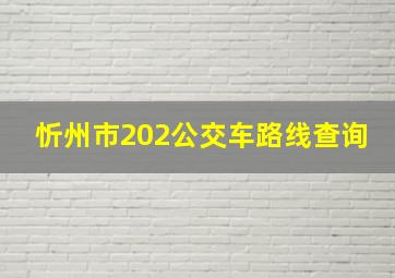 忻州市202公交车路线查询