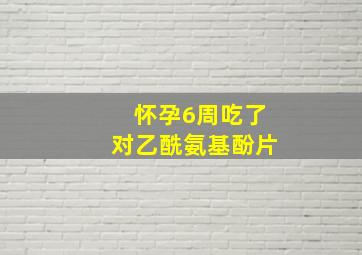 怀孕6周吃了对乙酰氨基酚片