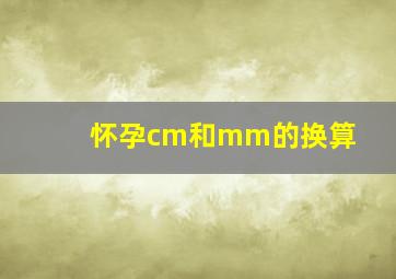 怀孕cm和mm的换算