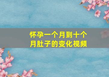 怀孕一个月到十个月肚子的变化视频