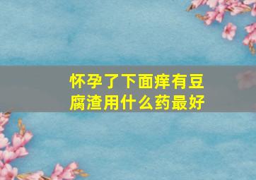 怀孕了下面痒有豆腐渣用什么药最好