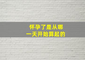 怀孕了是从哪一天开始算起的