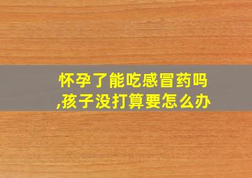 怀孕了能吃感冒药吗,孩子没打算要怎么办