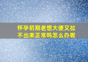 怀孕初期老想大便又拉不出来正常吗怎么办呢