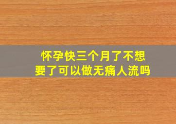 怀孕快三个月了不想要了可以做无痛人流吗