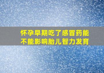 怀孕早期吃了感冒药能不能影响胎儿智力发育